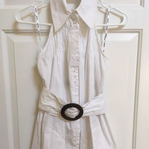 NWT XOXO Women's M White Buttoned Top Blouse